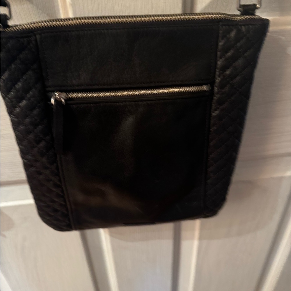 Vera Bradley Black genuine leather Crossbody Bag in great condition